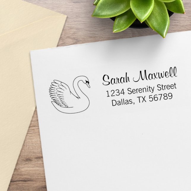 Sello De Caucho Dirección de devolución del cisne blanco (Subido por el creador)