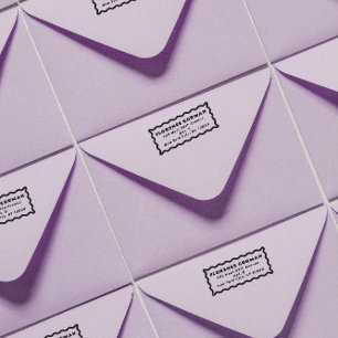 Sello De Caucho Dirección de devolución del marco ondulado