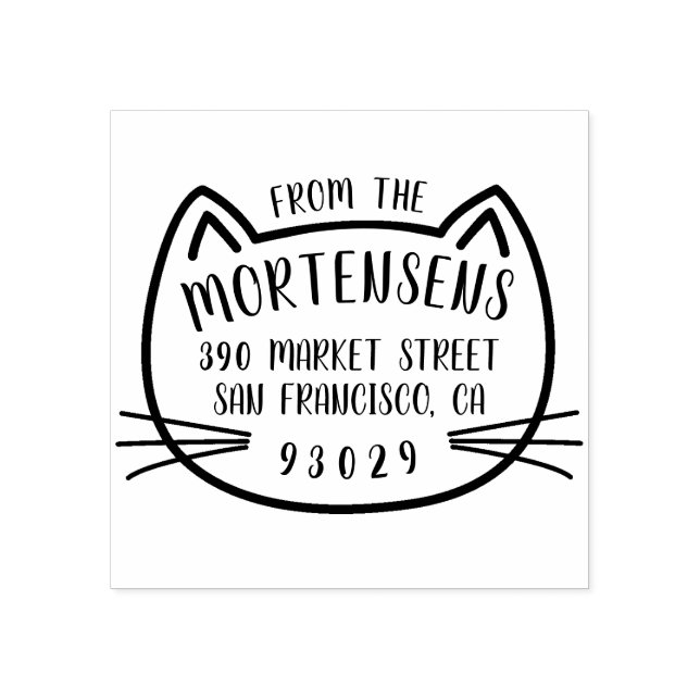 Sello De Caucho Dirección de devolución del nombre de familia de l (Impresión)