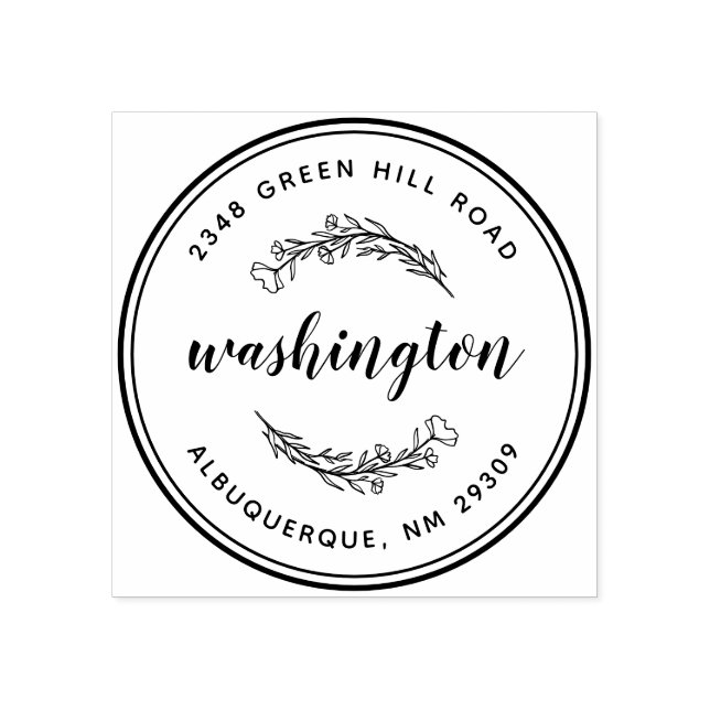 Sello De Caucho Dirección de devolución del nombre de familia de l (Impresión)