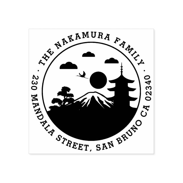 Sello De Caucho Dirección de devolución del nombre de familia de p (Impresión)