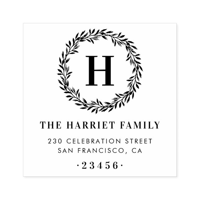 Sello De Caucho Dirección de devolución del nombre de familia del  (Impresión)