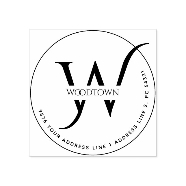 Sello De Caucho Dirección de devolución del nombre de familia eleg (Impresión)