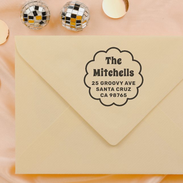 Sello De Caucho Dirección de devolución del nombre de familia Groo (Rubber Stamp Mock-up)