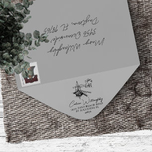 Sello De Caucho Dirección de devolución del nombre de la familia d