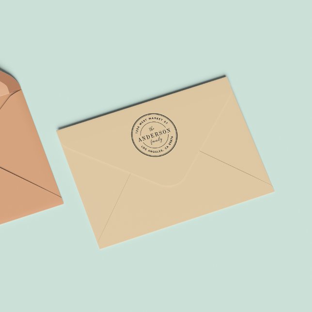 Sello De Caucho Dirección de devolución del nombre de la familia d (Subido por el creador)