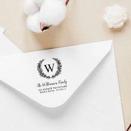 Sello De Caucho Dirección de devolución del nombre de la familia W