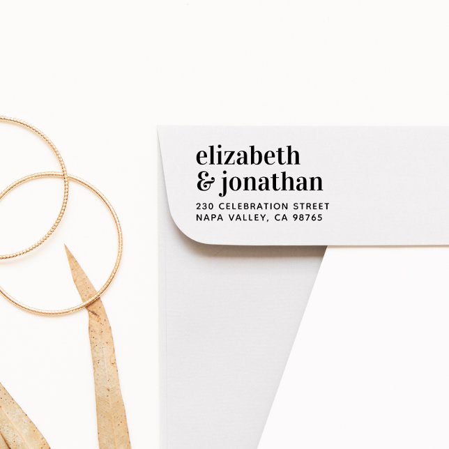 Sello De Caucho Dirección de devolución del nombre del Boda en min (Rubber Stamp Mock-up)