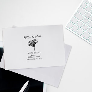 Sello De Caucho Dirección de devolución del Personalizado de flor