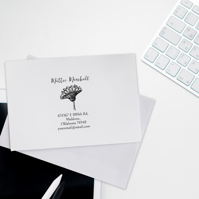 Sello De Caucho Dirección de devolución del Personalizado de flor  (Subido por el creador)