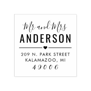 Sello De Caucho Dirección de devolución del Sr. y la Sra. Modern S