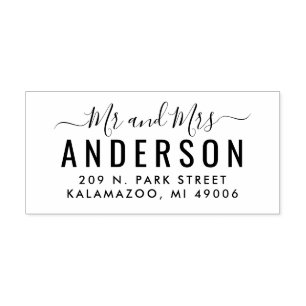 Sello De Caucho Dirección de devolución del Sr. y la Sra. Modern S