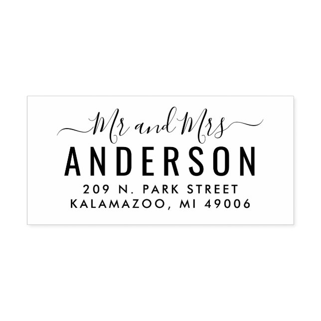 Sello De Caucho Dirección de devolución del Sr. y la Sra. Modern S (Impresión)