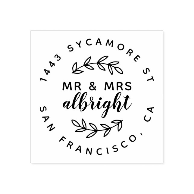 Sello De Caucho Dirección de devolución del Sr. y la Sra. Rustic (Impresión)