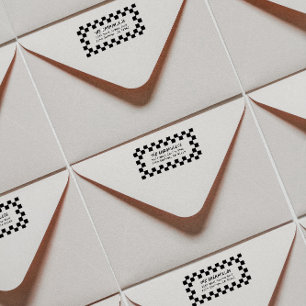 Sello De Caucho Dirección de devolución del tablero de ajedrez