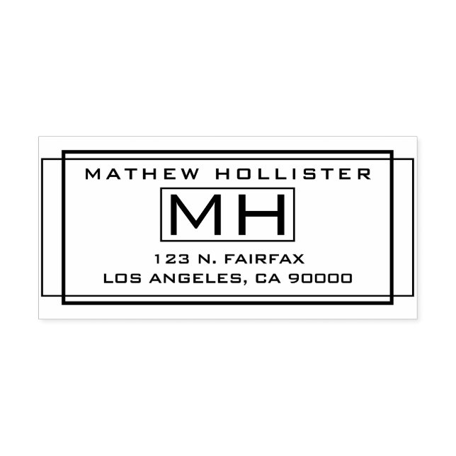 Sello De Caucho Dirección de devolución elegante (Impresión)