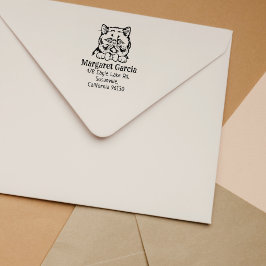 Sello De Caucho Dirección de devolución exótica de gato