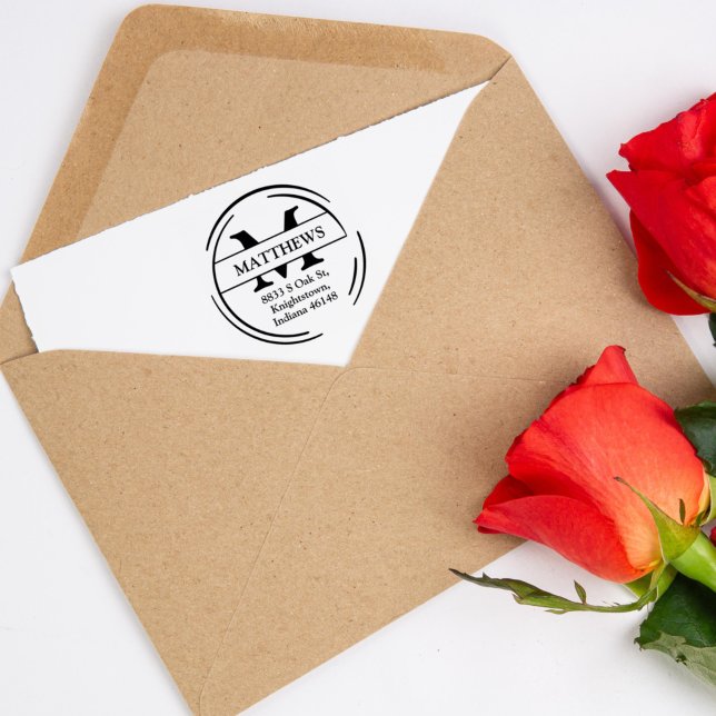 Sello De Caucho Dirección de devolución familiar con monograma, (Subido por el creador)