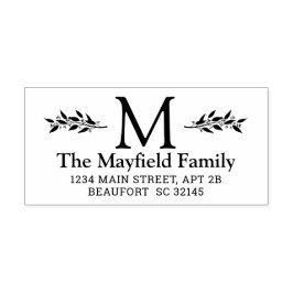 Sello De Caucho Dirección de devolución inicial del monograma botá