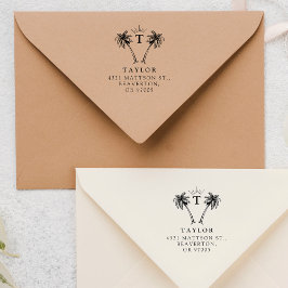 Sello De Caucho Dirección de devolución inicial y familiar de la c