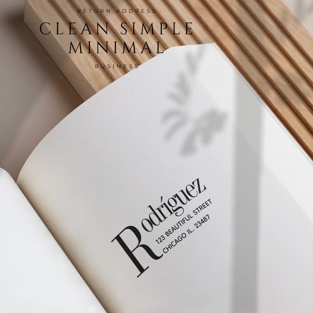 Sello De Caucho Dirección de devolución Limpiar contacto mínimo si (Return Address Clean Simple Minimal Contact Rubber Stamp)