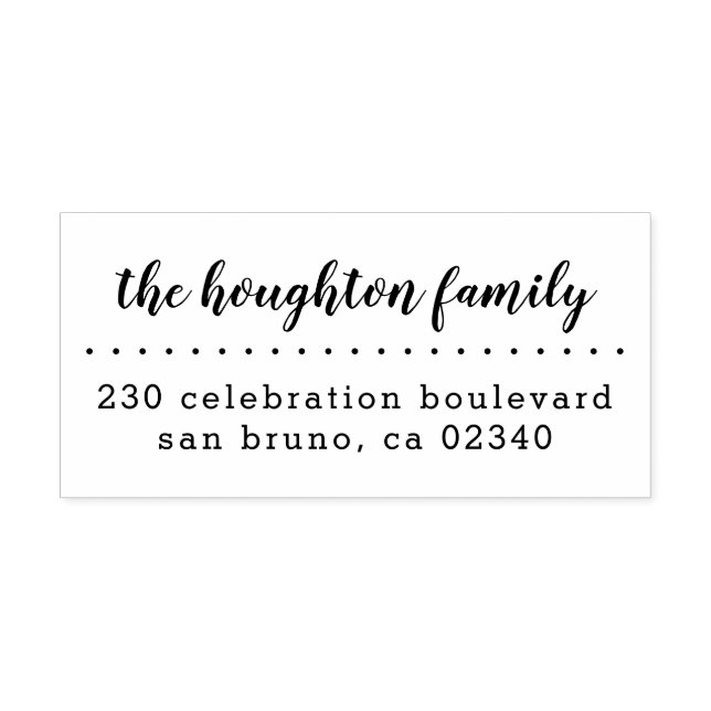 Sello De Caucho Dirección de devolución moderna de nombre de famil (Impresión)