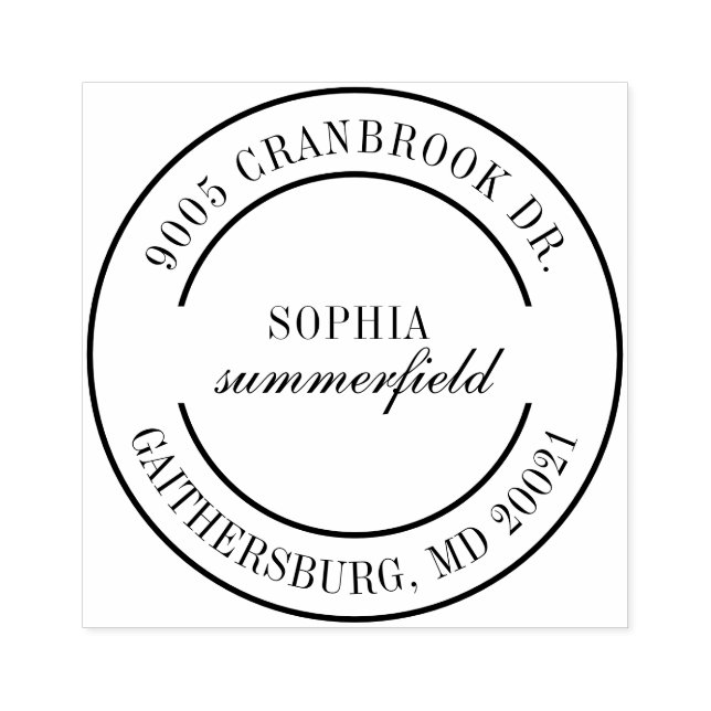 Sello De Caucho Dirección de devolución moderna elegante personal (Impresión)