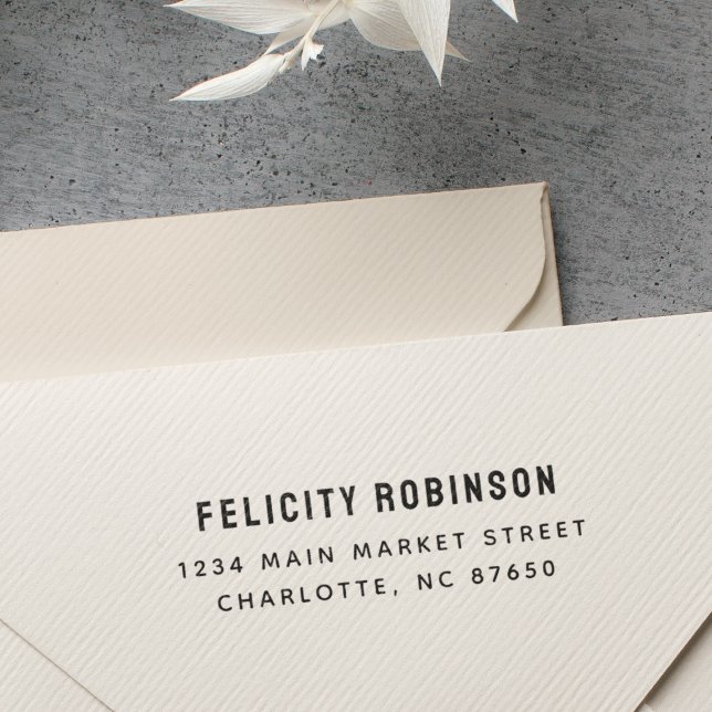 Sello De Caucho Dirección de devolución moderna y simple personali (Subido por el creador)