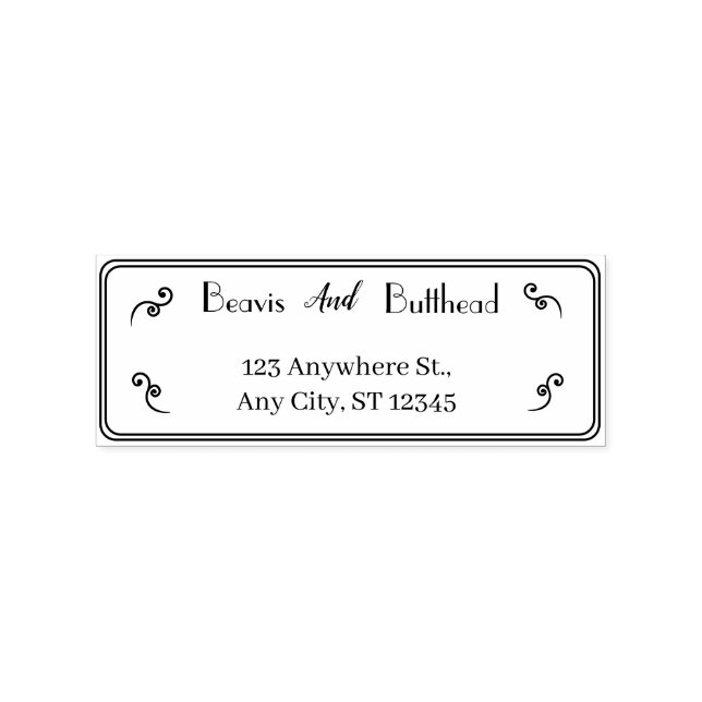 Sello De Caucho Dirección de devolución Nombres de parejas minimal (Impresión)