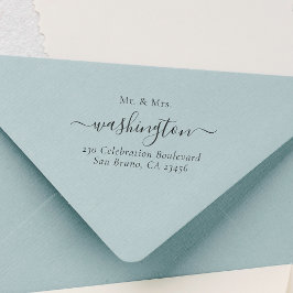 Sello De Caucho Dirección de devolución personalizada de Sr. y Sra