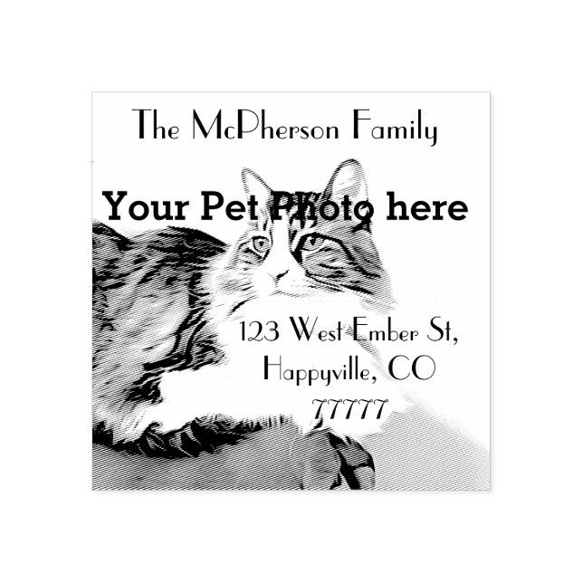 Sello De Caucho Dirección de devolución personalizada, foto de su  (Impresión)