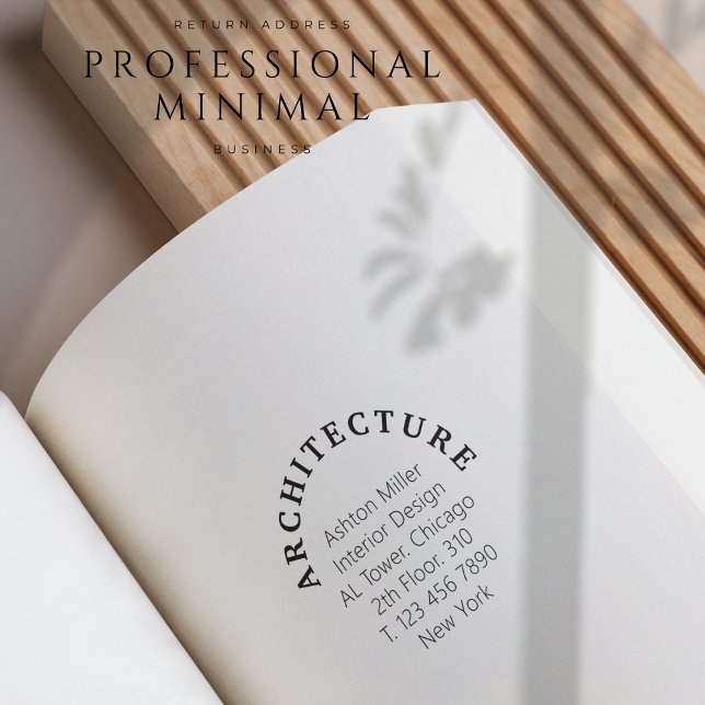Sello De Caucho Dirección de devolución profesional mínima (Business Return Address Professional Minimal Rubber Stamp)