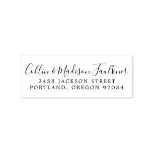 Sello De Caucho Dirección de devolución recién casada del boda