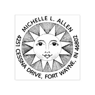 Sello De Caucho Dirección de devolución redonda personalizada del 