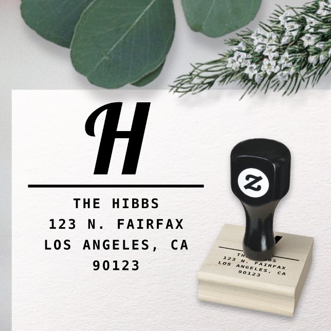 Sello De Caucho Dirección de devolución retro-moderna en negrita (Subido por el creador)