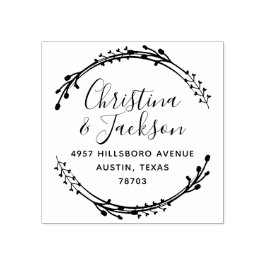 Sello De Caucho Dirección de devolución simple de la corona blanca