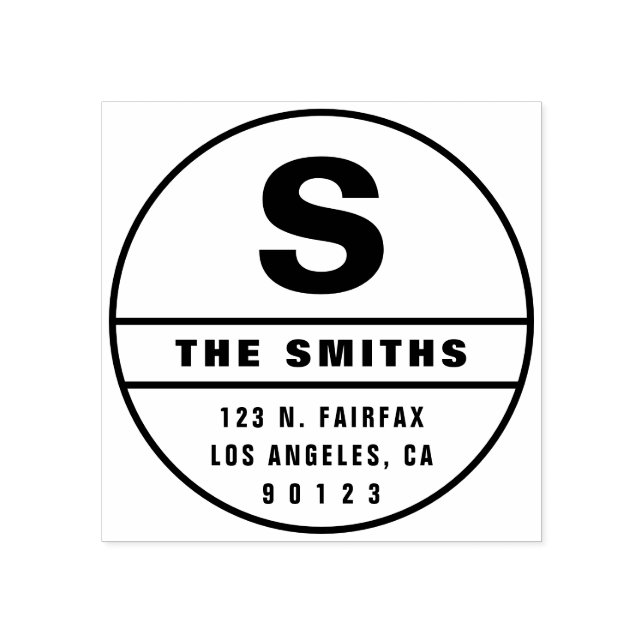 Sello De Caucho Dirección de devolución simple y moderna (Impresión)