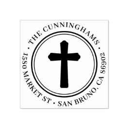 Sello De Caucho Dirección de devolución y nombre de familia de la 