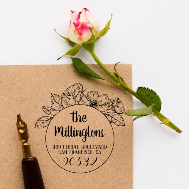 Sello De Caucho Dirección de devolución y nombre de familia floral (Subido por el creador)