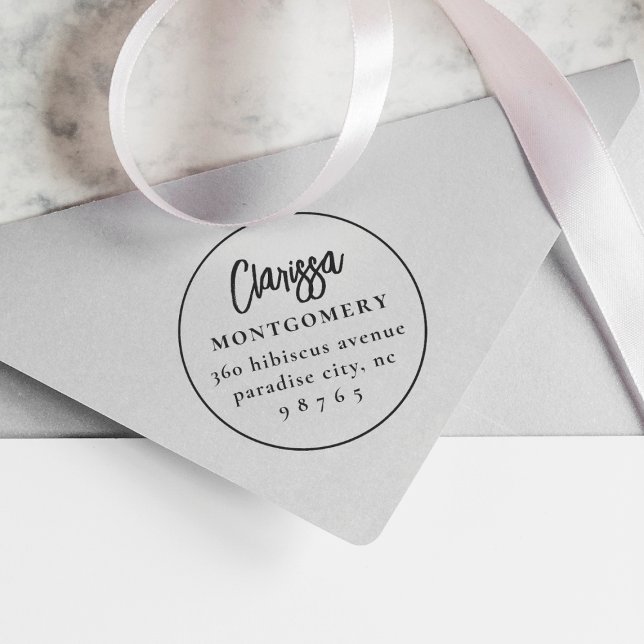 Sello De Caucho Dirección de devolución y nombre personalizado del (Stamp Mockup)