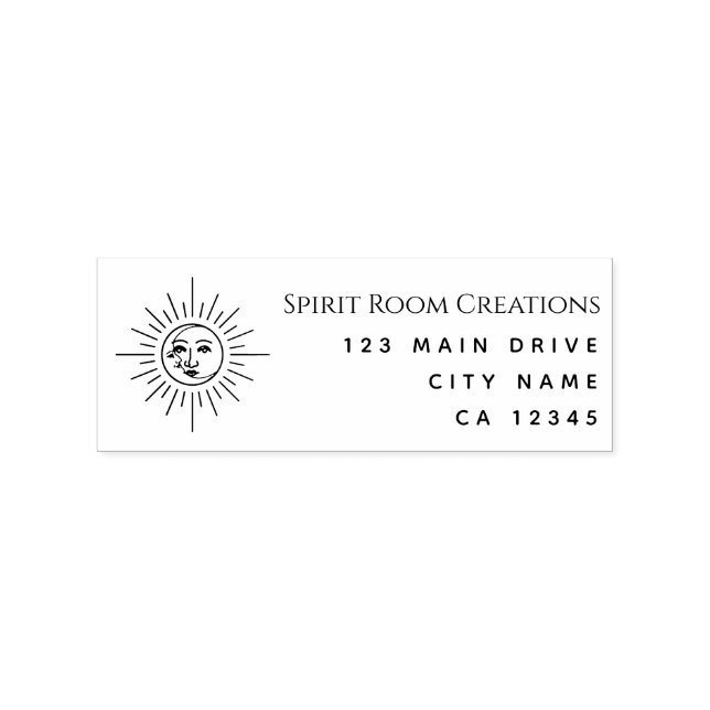 Sello De Caucho Dirección de devoluciones Tarot Sun para empresas (Impresión)