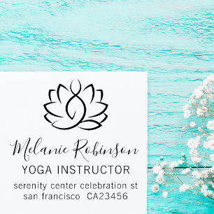 Sello De Caucho Dirección de encargo de la meditación de Lotus y