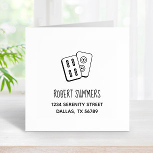 Sello De Caucho Dirección de fichas de juego Mah-Jongg