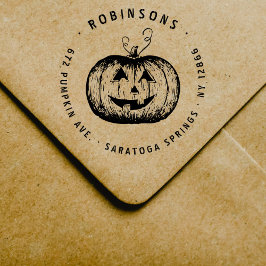 Sello De Caucho Dirección de Halloween de la Calabaza Rusa Jack O´
