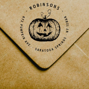 Sello De Caucho Dirección de Halloween de la Calabaza Rusa Jack O´