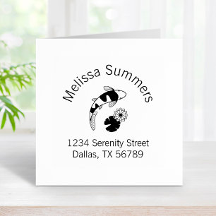 Sello De Caucho Dirección de Koi Fish Lily Arch