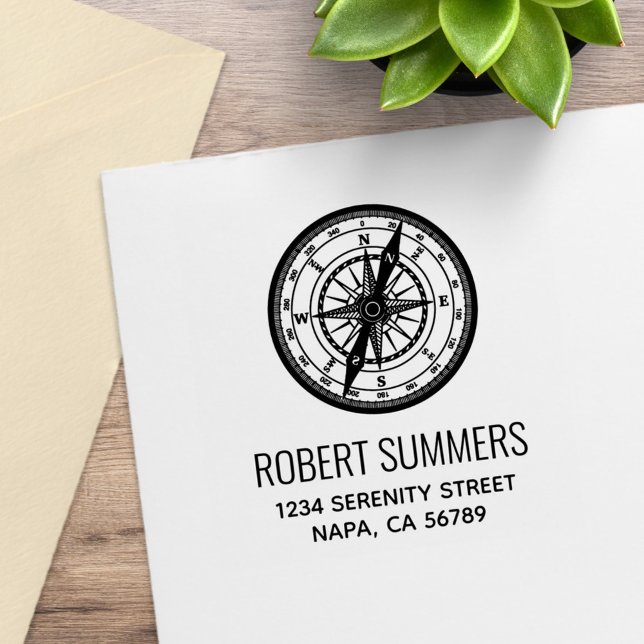 Sello De Caucho Dirección de la brújula de navegación náutica (Subido por el creador)