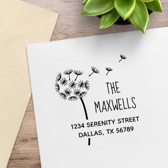 Sello De Caucho Dirección de la familia Dandelion Flower Parachuts (Subido por el creador)