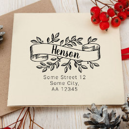 Sello De Caucho Dirección de la familia de cintas de follaje Rústi