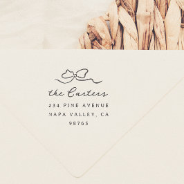 Sello De Caucho Dirección de la familia Whimsical Doodle Bow